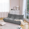 N&ampV Fireside Chair Mid Century Armless Floor Sofa Soft Premium Microfiber Floor Lounge Chair Foam Sofa Accent Chair for Living Room Bedroom and Office (Grey Three Seater)