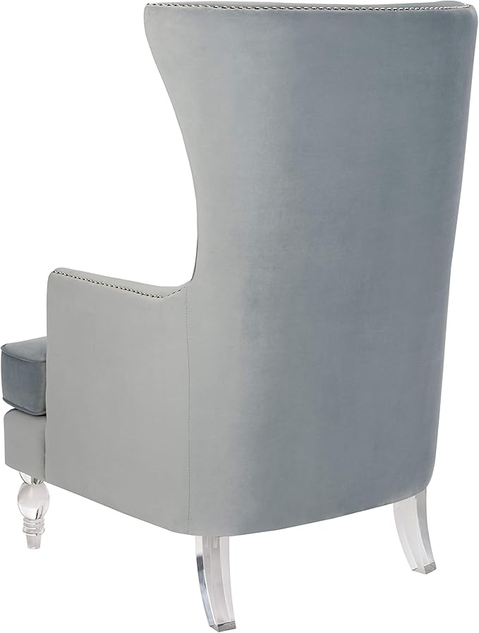 Safavieh Couture Geode Modern Light Silver Wingback Chair