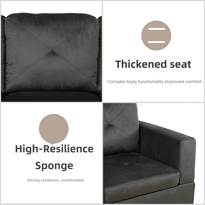 FONTOI L Shaped Sectional Couch Sofa Modern Couches for Living Room Comfy 4 Seat Modular Sectional Sofa with Ottoman Storage for Bedroom Apartment Coffee