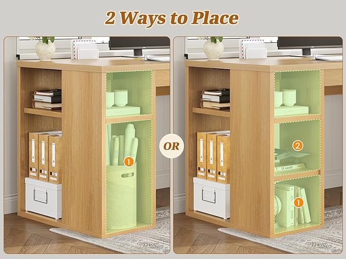 SEDETA Farmhouse 96.5 Computer Desk with Drawers 2 Person Home Office Desk Gaming Double Desk with Storage Shelves Long Two Person Writing Desk Oak