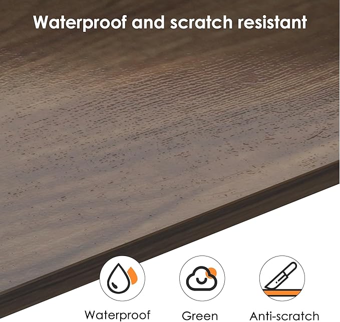Need 63 Inch Large Computer Desk - Modern Simple Style Home Office Gaming Desk Basic Writing Table for Study Student Black Metal Frame Walnut