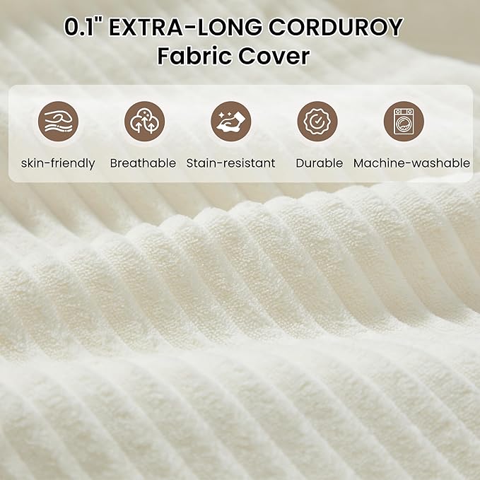 106 Cloud Sectional Boneless Couches for Living Room Modular L Shaped Couch with Deep Seat Oversized Left Facing Chaise Memory Foam Compressed Spineless 3 Seater Sofa for Bedroom Apartment Beige