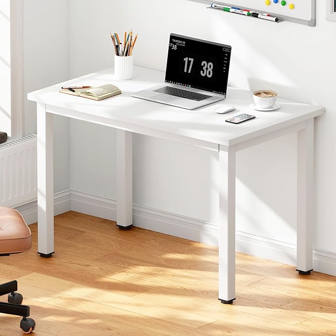 DlandHome Computer Desk 31.5 inch Modern Simple Desk Computer Table Study Writing Desk for Home Office White
