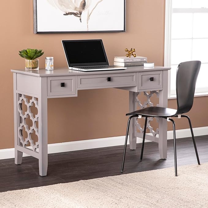 Writing Desk with Drawers - Gray Home Office Desk - 47 Wide
