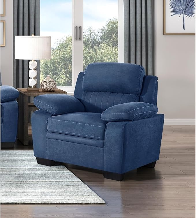 Plush Seating Chair with Channel Tufting - 35 Tall Modern Contemporary Living Room Accent Chair