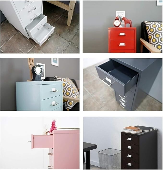 Filing Cabinet Pink Metal Filing Cabinet 5 Drawers Mobile Storage Cabinet - Colled Rolled Steel (Color : Grey Size : 41x28x69CM)