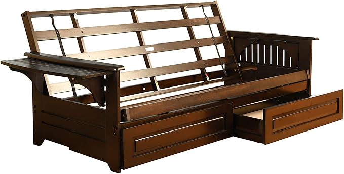 Kodiak Furniture Phoenix Futon in Espresso Finish with Storage Drawer
