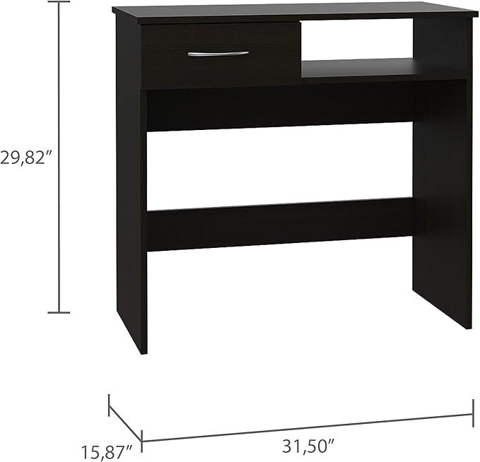2-Piece Computer Desk with Bookshelf 31.5 inch Office Desk Gaming Desk Writing Study Desk with Storage Home Office Desks Compact Laptop Notebook Computer Workstation Black