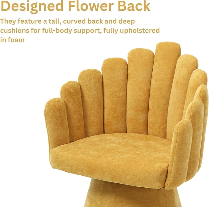 Modern 360 Degree Swivel Accent Chair with Armrest Living Room Barrel Chair with Curve Back and Soft Cushion Comfy Round Reading Armchair Single Sofa for/Bedroom/Waiting Room Yellow