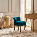Modern Velvet Vanity Chair with with Solid Wood Legs Upholstered Vanity Stool with Low Back Small Makeup Chair Home Decor for Bedroom Living Room Dressing Table Women Girls