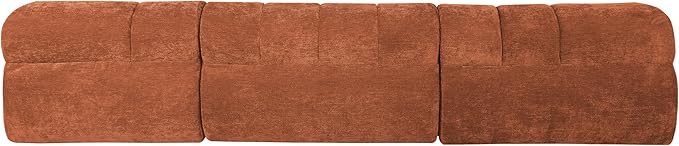 Christopher Knight Home Mania 122 Modular L-Shape Sofa Couch with Chaise Lounge Modern Sectional Sofa Set for Living Room Boucle Fabric Upholstered Cloud Couch with Deep Seat Orange