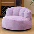 N&ampV Large Crescent Bean Bag Chair Adult Size Bean Bag Sack Foam Filling Soft Premium Corduroy Bean Bag for Living Room Bedroom Dorm and Office (Lavender)