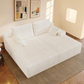 80” Oversized Double Lounge Chaise Cloud Plush Couch Bed Upholstered Boneless Cloud Sofa Deep Seat No Assembly Required Modern Corduroy Sleeper Loveseat Chair for Living Room Bedroom Reading