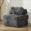 Folding Sofa Bed Convertible Sleeper Chair with Pillow Foldable Mattress&ampSide Pocket Portable Fold Out Chair Bed Comfy Floor Sofa Lounge for Living Room Bedroom Dark Grey Single