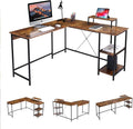 UNICOO L Shaped Desk - Corner Desk for Home Office Gaming Desk L Shape Computer Workstation Ideal Space-Saving Solution for Gamers and Professionals Sturdy and Durable Construction