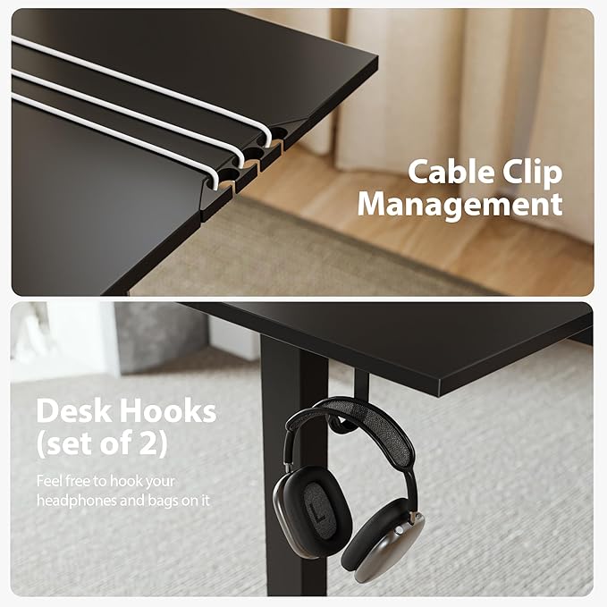Agilestic L Shaped Standing Desk Adjustable Height Electric Corner Standing Desk 63 x 55 inch Sit Stand Computer Table with Splice Board Gaming Table Black