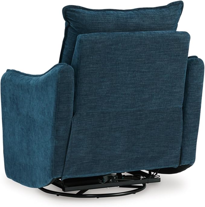 Signature Design by Ashley McBurg Contemporary Swivel Power Recliner with USB Charging Blue