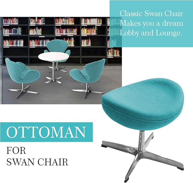 FCD Classic Swan Chair Swivel Height Adjustable Lounge Chair Cashmere(Without Ottoman Black