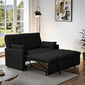 66 Black Sofa Sleeper Loveseat Sofa Bed Queen Size Pull Out Couch with 2 Pillows Pocket &amp Adjustable Backrest Small Couch Bed for Small Spaces Bedroom Apartment Living Room (Black 67) | C