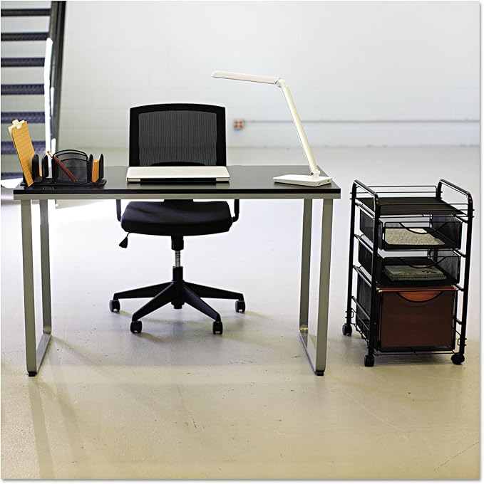 Safco 1943BLSL Home Office Table Computer Desk Black and Silver