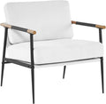 MIRASON Accent Arm Chair for Living Room Mid Century Modern Accent Reading Side Chair Upholstered Lounge Chair with Comfy Cushion and Metal Frame for Bedroom Office (Beige)