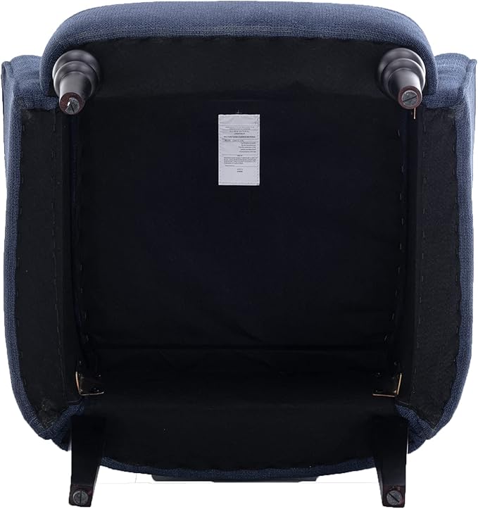Armchair Modern Accent Sofa Chair with Linen SurfaceLeisure Chair with Solide Wood feet for Living Room Bedroom StudioBlue
