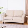 J.C.UP 57’’ Loveseat Sofa CouchSmall Couches for Living Room with Linen FabricComfy Upholstered Love Seat Sofa Couches for Bedroom with Solid Wood Legs2 Seater Mini Modern Couch for Small Spaces