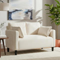 Beige Loveseats for Small Spaces 48 Inch Corduroy Couch with Side Pocket Modern 2 Seater Sofa Couch for Small Apartment Bedroom &amp Home Office High Rebound Sponge Easy Assembly (Beige 48”) |