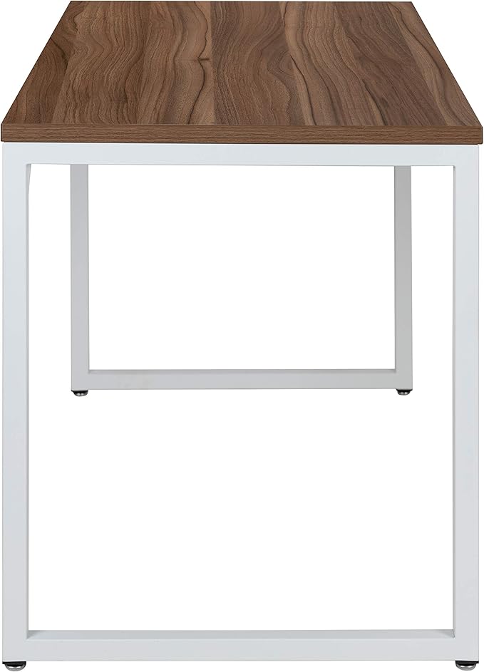 Flash Furniture Tiverton Industrial Modern Desk - Commercial Grade Office Computer Desk and Home Office Desk - 47 Long (Walnut/White)