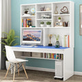Computer Desk with Bookshelf for Small Space Wood Writing Table/Workstation Teens Student Study Table Home Office Desk Computer Desk with Hutch(39 Inch Blue)