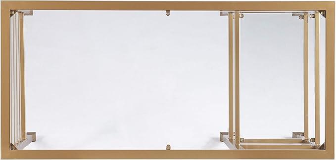 SEI Furniture Jaymes Gold Metal/Glass Writing Desk Soft Gold