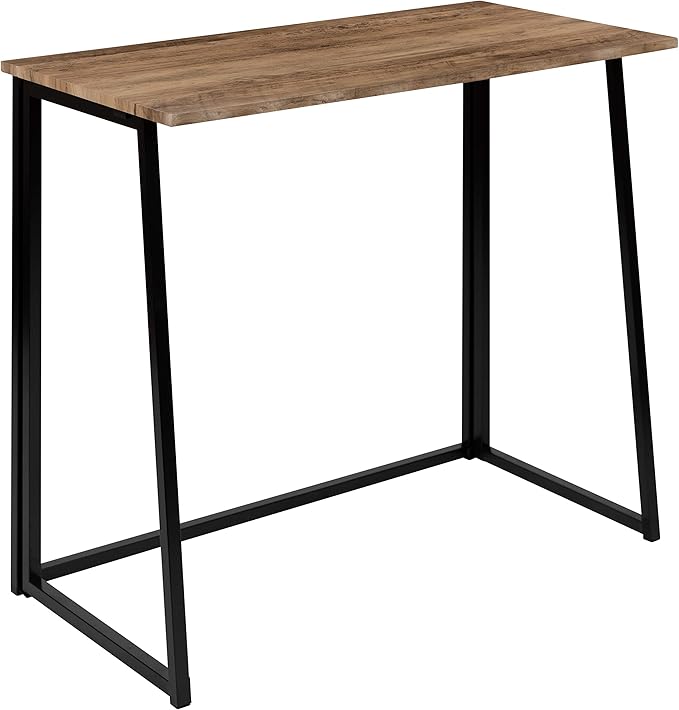 EMMA + OLIVER Small 36 Rustic Natural Home Office Folding Computer Desk - Laptop Desk