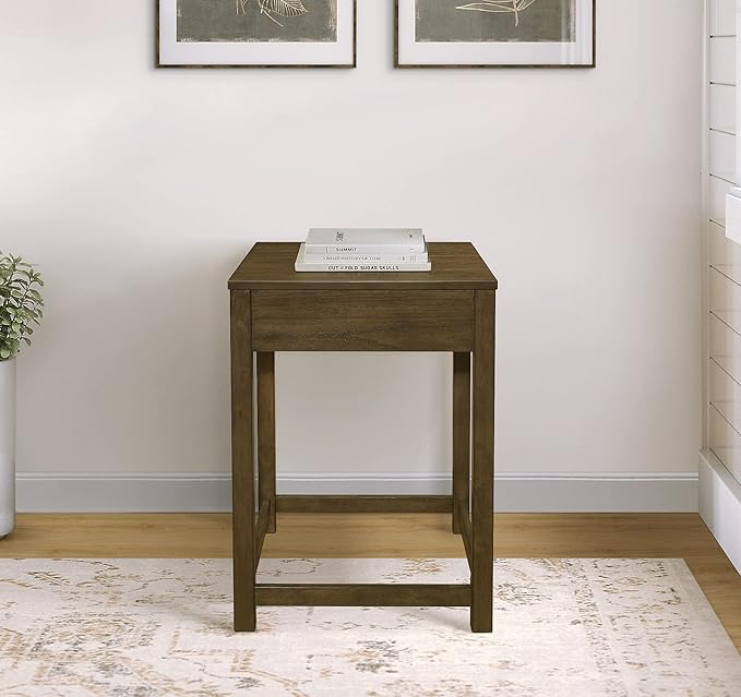 Lexicon Abbey Square Home Office Corner Unit Table 22 x 22 Brown Gray