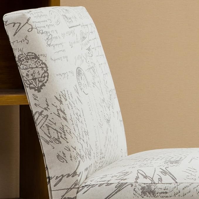 Upholstery Polyester Fabric Accent ChairArmless Contemporary Modern Singe Sofa Chair with English Letter Print for BedroomLiving Room
