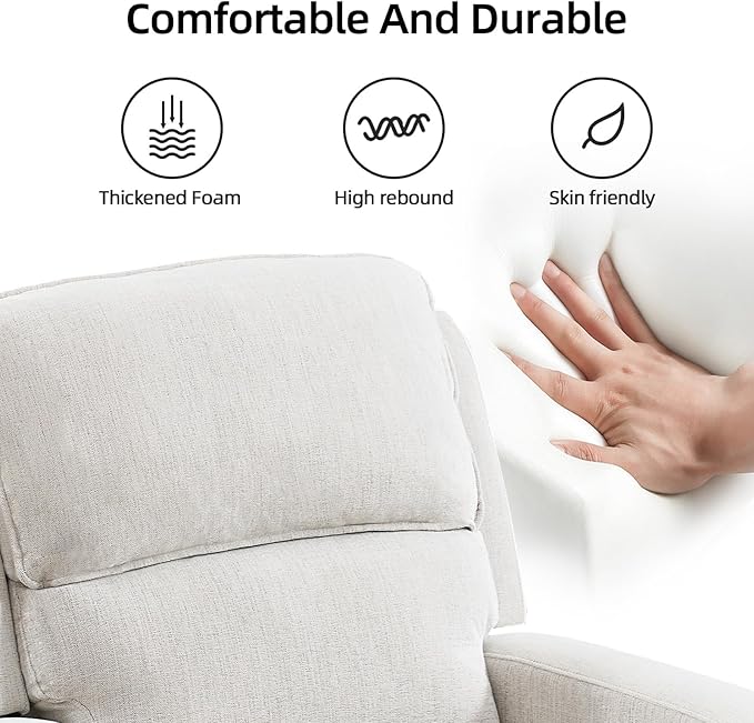 EBELLO Manual Living Room Furniture Reclining Couch Set Soft Fabric 3 Seat Sofa Recliner Sofa for Meeting Room Overstuffed Backrest and Armrest