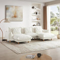 Oversized Modular Sectional Sofa Convertible L Shaped Couch with Ottoman Deep Seat Cloud Couch 126 inch Width 4 Seat Couches with Solid Wood Leg Modern Sofa for Living Room