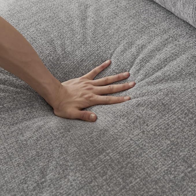 Sofa in a Box Oversized 3 Seater Memory Foam Boneless Couch w/Curved ArmsPlush Chenille Upholstered Cloud Modular LoveseatNo Assembly Needed Compression Sofa