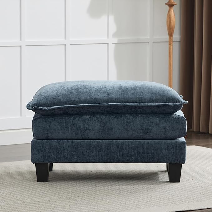 IPKIG Corner Seat Module for Modular Sectional Sofa Corner Module for Customizable Sectional Sofa Couch (Blue Ottoman Module)