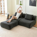 Cloud Couch Sectional114-Boneless Couch in a BoxUpholstered Couches for Living Room Bedroom with L-Shape ChaiseModern Comfy Sofa-Cool Gray CouchesNo Assembly RequiredLow -Profile Sofa