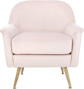 Safavieh Home Brienne Retro Glam Blush Pink Velvet and Brass Arm Chair