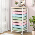 Rolling Storage Cart with DrawersUtility Cart With 8 Drawers and Wooden TabletopRolling Drawer CartStorage Drawer Cart for Living RoomClassroomBedroomBathroomDormOfficeRainbow