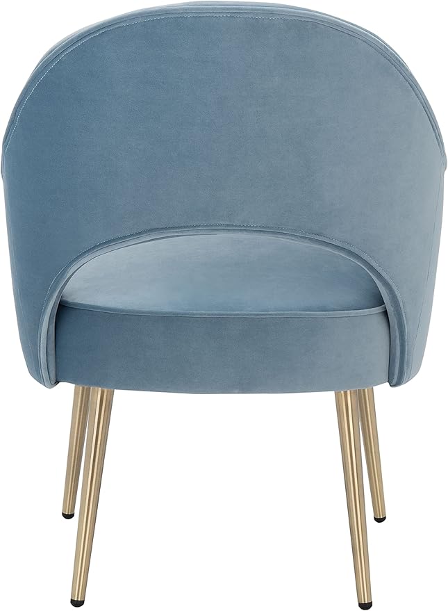 SAFAVIEH Home Collection Dublyn Light Blue Velvet/Gold Accent Chair