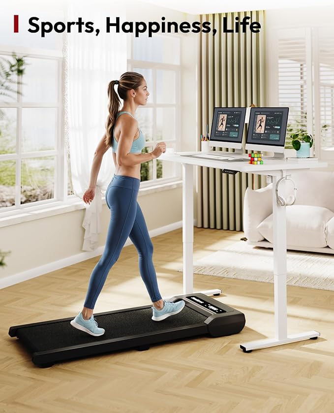 SANODESK Electric Standing Desk 60 x 24 Inches Whole-Piece Desktop Height Adjustable Stand Up Desk w/6-Button Controller Ergonomic Computer Desk for Home Office White Frame + White Tabletop