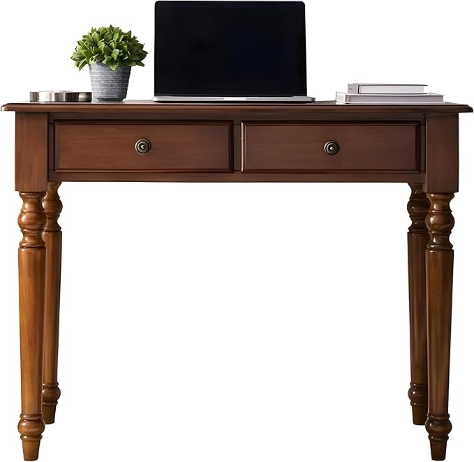 Mid Century Desk with 2 Storage Drawers Modern Writing Study Desk with Rubber Wood Legs32 inch Versatile Home Office Study Desk for Small Space Vanity Table for Bedroom