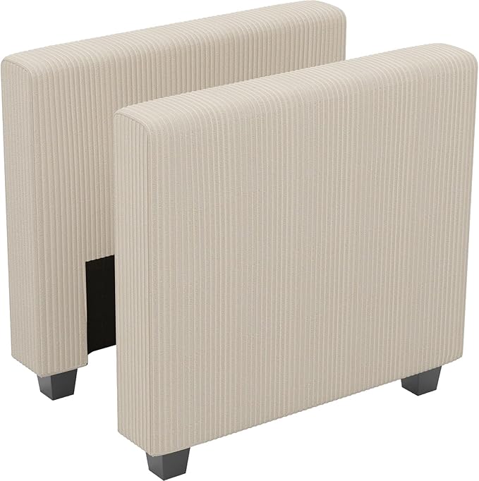 Belffin Corduroy Armrests Modular Sectional Couch Module Parts Convertible Modern Sectional Sofa Couch Beige