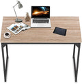 HCB Computer Desk 39inch Home Office Desk Writing Study Table Modern Simple Style PC Desk with Black Metal Frame(Nature)39x20x29inch