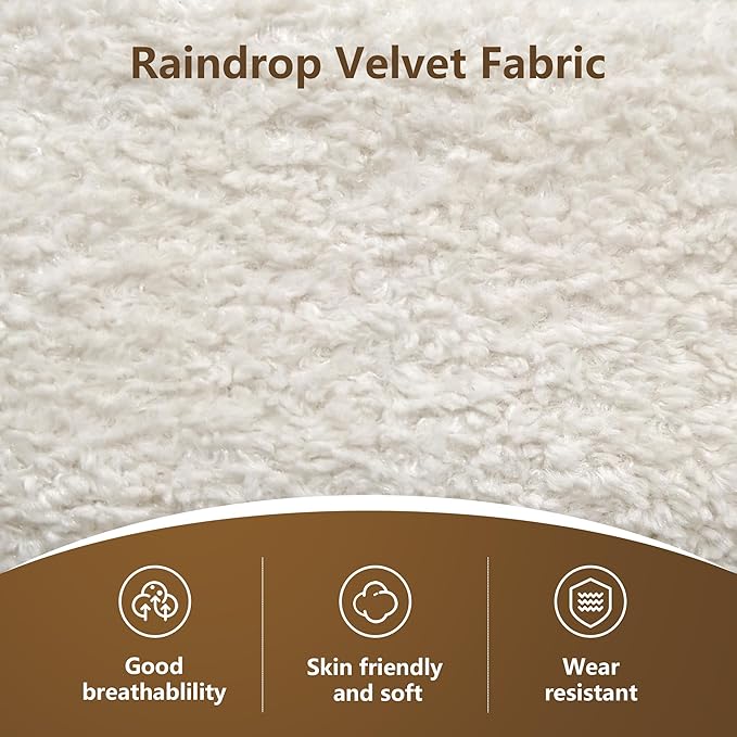 109 Modern Curved Sofa Raindrop Velvet Fabric 5 Seater Curved Shaped Sectional Couch for Living Room Bedroom Office No Assembly
