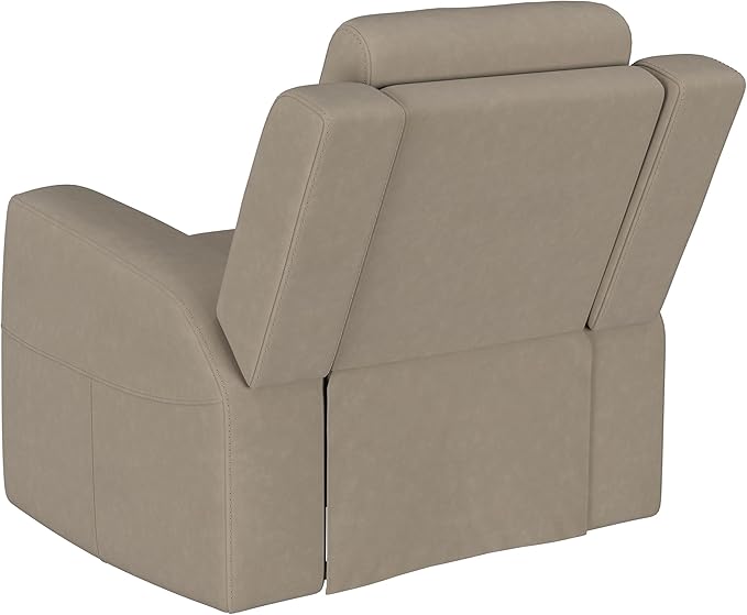 Coaster Home Furnishings - Brentwood - Leatherette Upholstered Rocker Recliner Chair with Manual Recline Lever Track Arms and Attached Cushions - Living Room - 37-Inch - Taupe - 610283