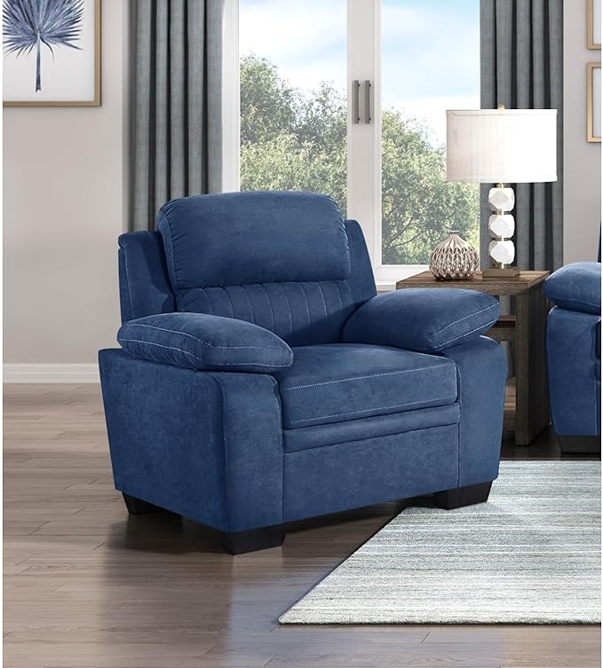 Plush Seating Chair with Channel Tufting - 35 Tall Modern Contemporary Living Room Accent Chair