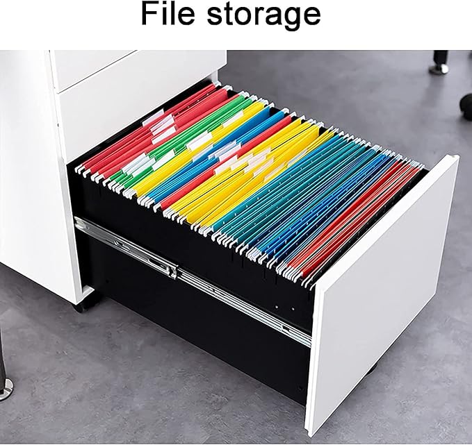 Office Desk Organizer Mobile File Cabinet with Lock and Drawers Lockable Pedestal with Silent Slide Grey